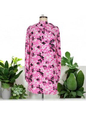 NO. 21 Pink Floral Long Sleeve Mini Dress Size US 2 / IT 38
